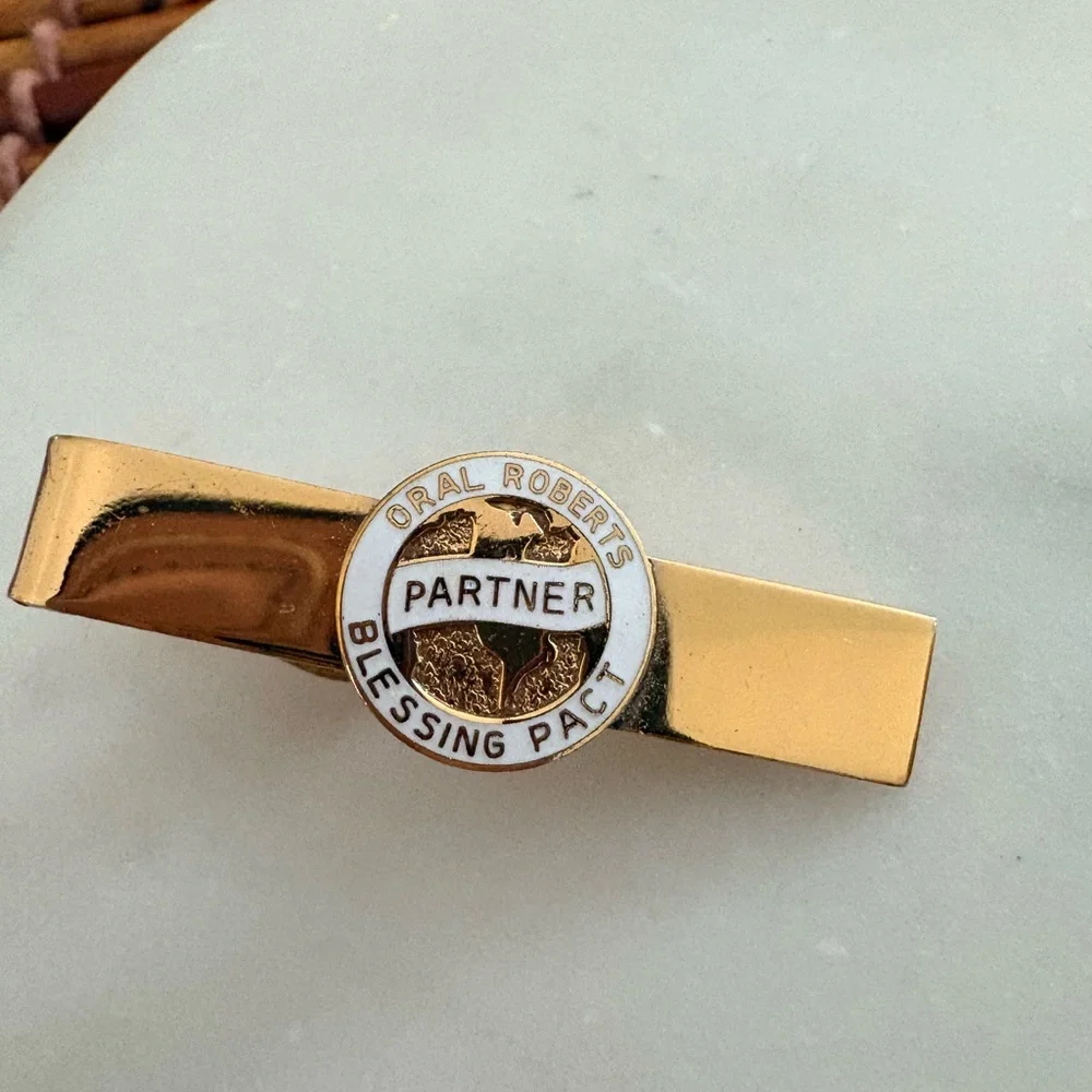 Gold Tone Tie Clip with Oral Robert’s Partner Logo